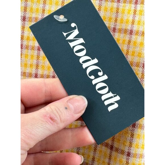 ModCloth Yellow & Purple Plaid Sleeveless Scoop Neck Dress Size XL NWT - Picture 7 of 10